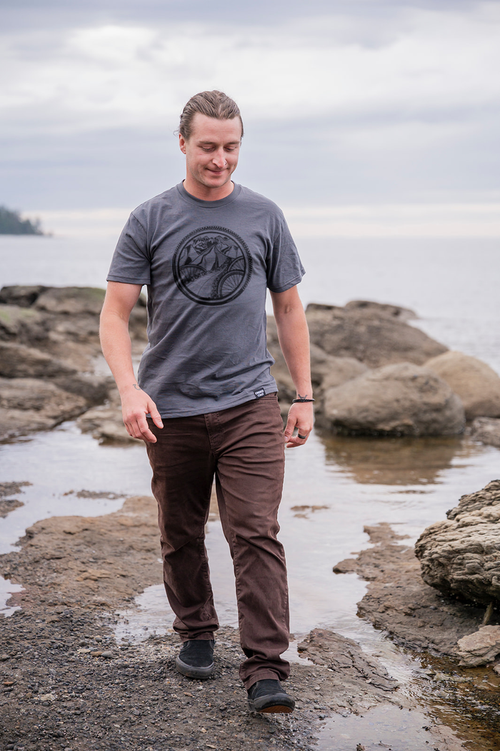 BIKE WORLD - Unisex Organic Cotton Tee - Storm Grey