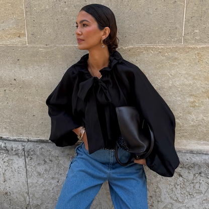 Black Ruffle Shirt