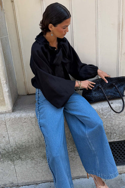 Black Ruffle Shirt
