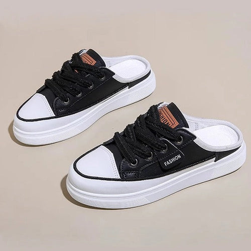Black Slip-On Canvas Sneakers