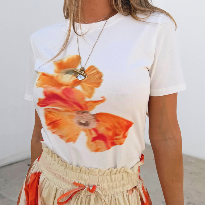 Blurred Floral Slim T-Shirt