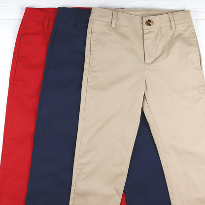 Boys Button Pants - Navy Twill