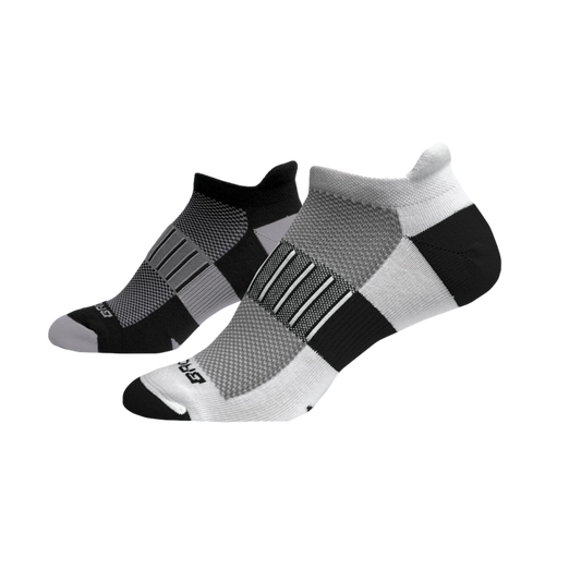 Brooks Ghost Midweight Socks (2 Pack) [Black/Oxford - White/Black]--City Sports