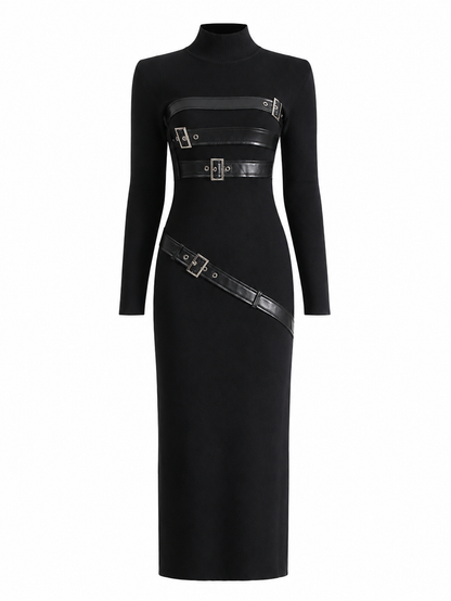Buckle Detail Knit Maxi Dress - Urban
