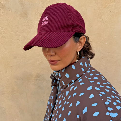 Burgundy Cord Cap