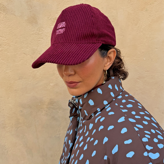 Burgundy Cord Cap