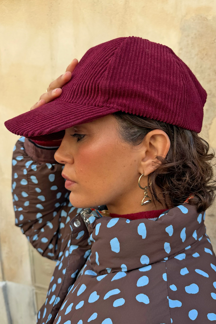 Burgundy Cord Cap