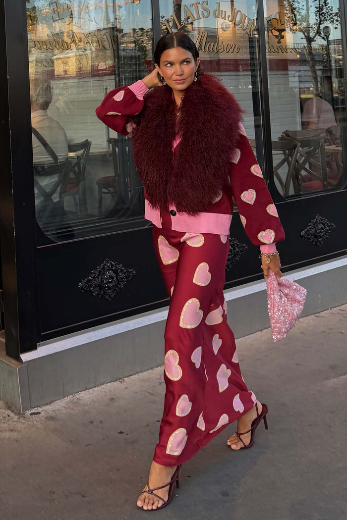 Burgundy Hearts Dorris Skirt