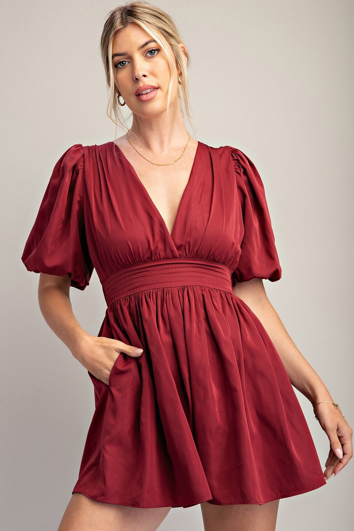 Burgundy holiday romper