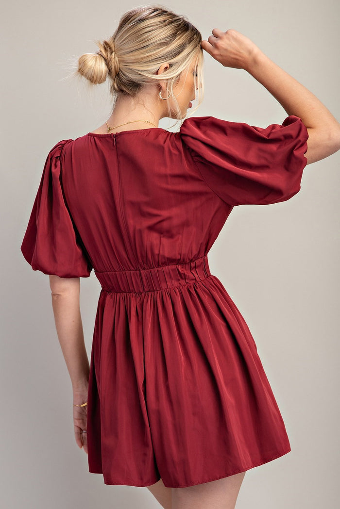 Burgundy holiday romper