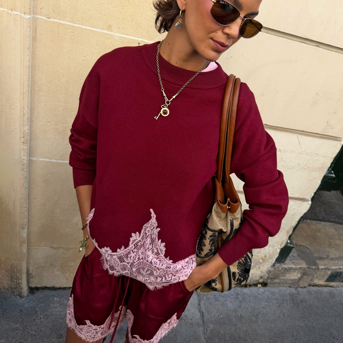Burgundy Lace Copenhagen Jumper