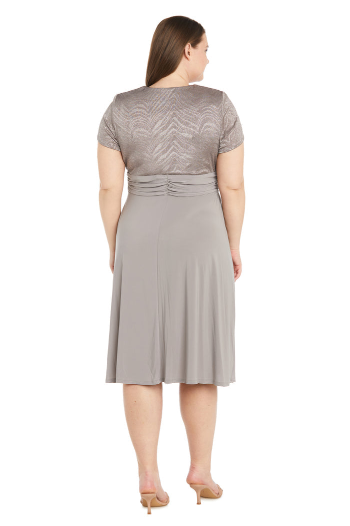 Cascade Wrap Dress with Waist Sash - Plus