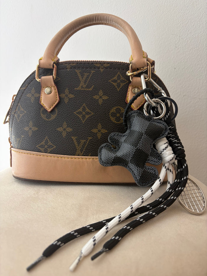 Charm Ourson Teddy Luxe — Motif Damier