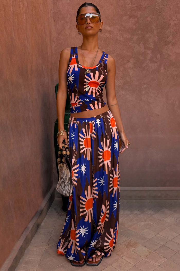 Chocolate and Blue Sun Trousers