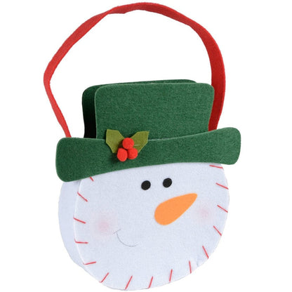 Christmas Snowman Head Felt Gift Hand Bag Decoration