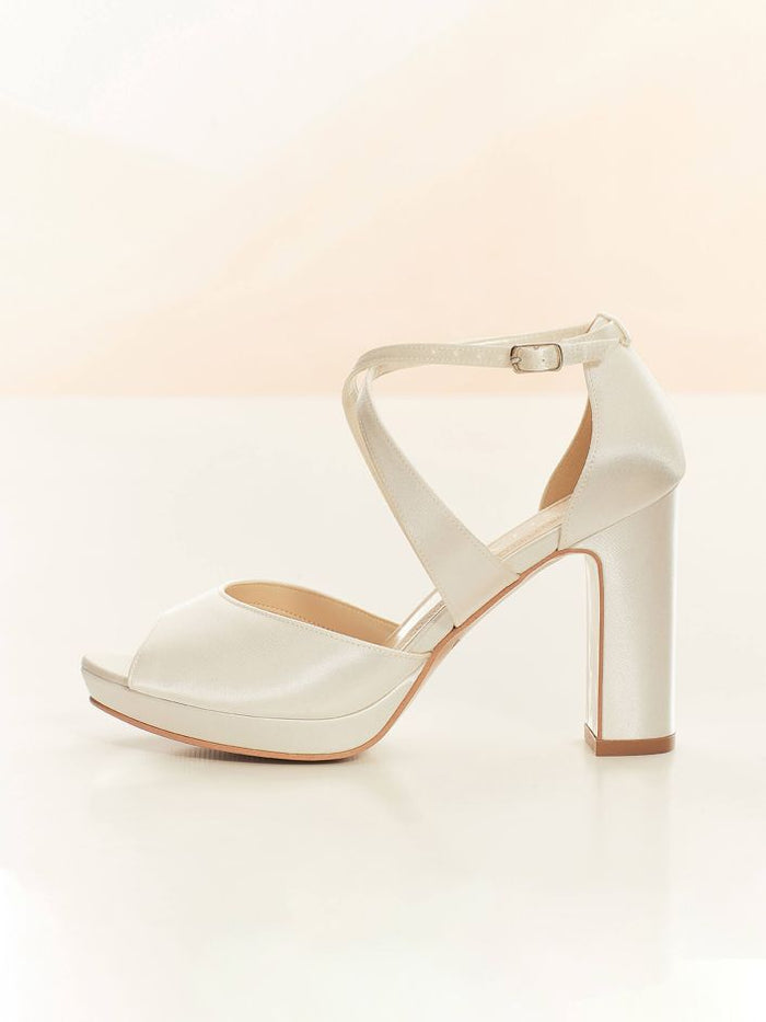 Cindy Satin Bridal Heels - Shoes - Bianco Evento