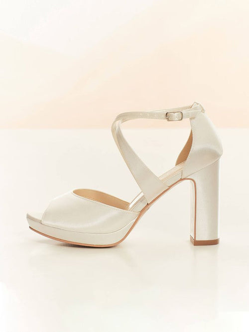 Cindy Satin Bridal Heels - Shoes - Bianco Evento
