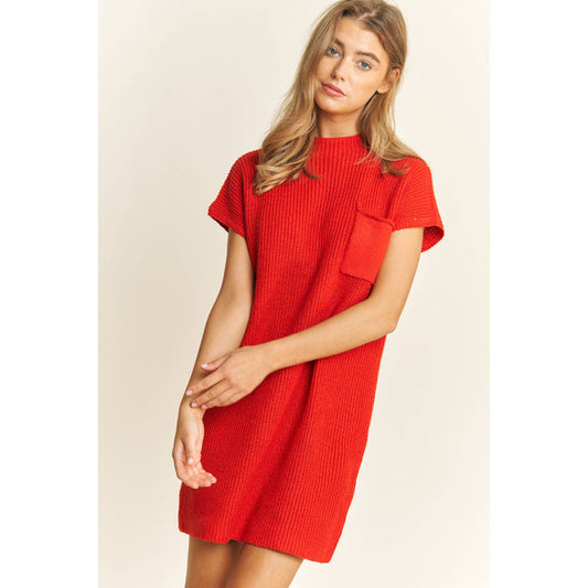CLASSIC DROP SHOULDER SWEATER KNIT MINI DRESS