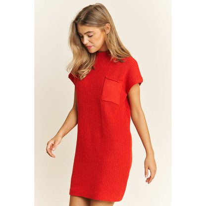 CLASSIC DROP SHOULDER SWEATER KNIT MINI DRESS