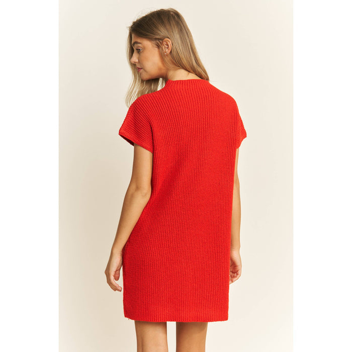 CLASSIC DROP SHOULDER SWEATER KNIT MINI DRESS