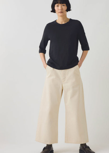 Cleo Garment Dyed Organic Cotton Tee | Carbon Black
