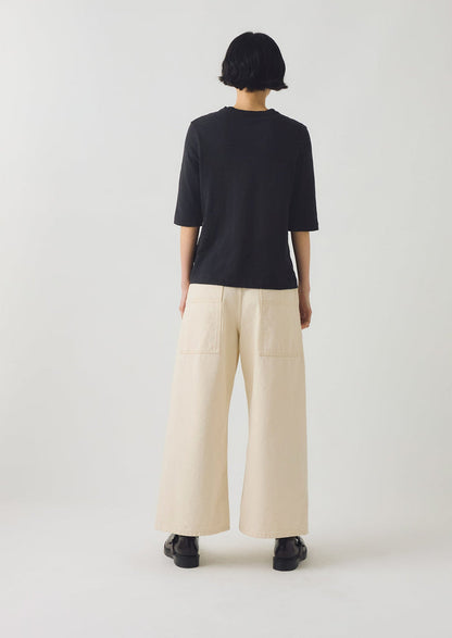 Cleo Garment Dyed Organic Cotton Tee | Carbon Black
