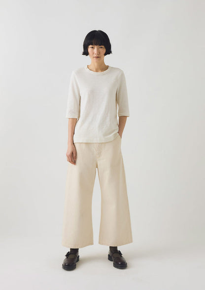 Cleo Garment Dyed Organic Cotton Tee | Chalk