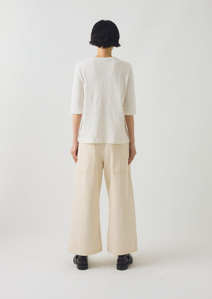 Cleo Garment Dyed Organic Cotton Tee | Chalk