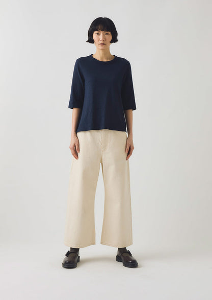 Cleo Garment Dyed Organic Cotton Tee | Indigo
