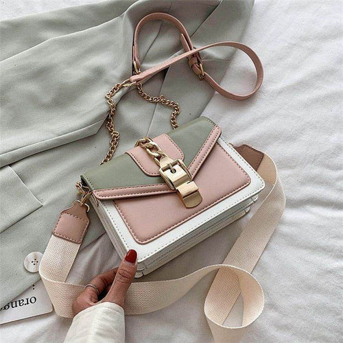 Contrast Color Cross Body Handbag - Dubai Offers Today