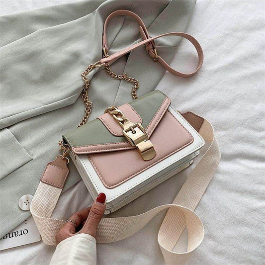 Contrast Color Cross Body Handbag - Dubai Offers Today