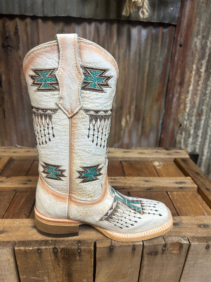 Corral Embroidered Kids Western Square Toe Boot