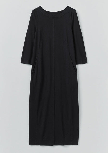 Cotton Jersey Shift Dress | Washed Black
