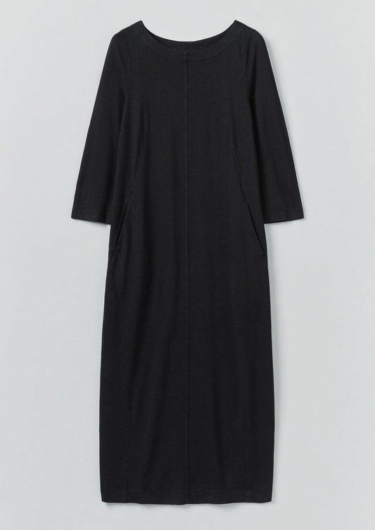 Cotton Jersey Shift Dress | Washed Black