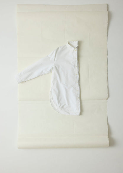 Cotton Oxford Oversized Long Shirt | White