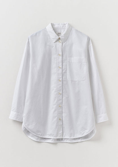 Cotton Oxford Oversized Long Shirt | White