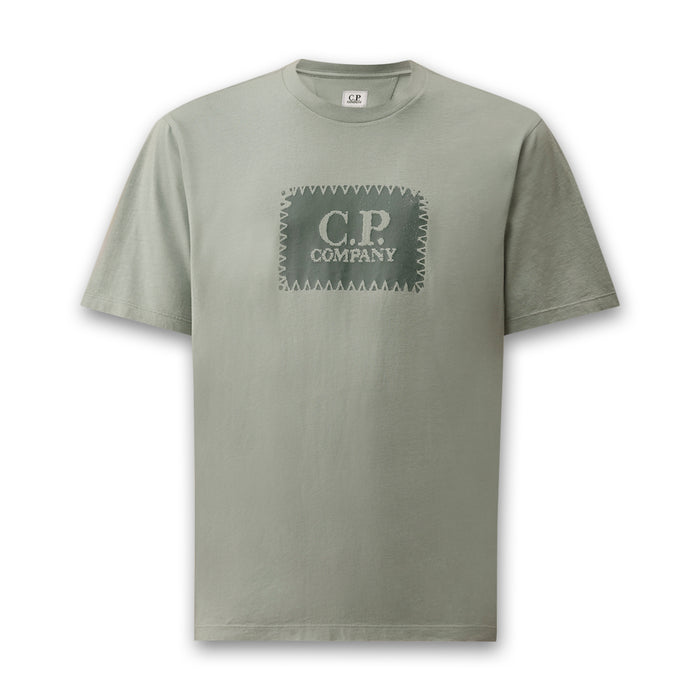 C.P. Company - Chest Print T-Shirt in Silver Blue - Nigel Clare