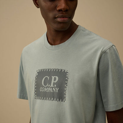 C.P. Company - Chest Print T-Shirt in Silver Blue - Nigel Clare