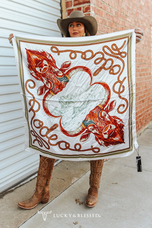 Cream Buffalo Rodeo Printed Wild Rag