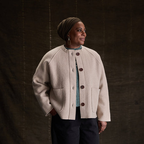 Creek Women's Jacket - Boiled Merino Wool - Sand