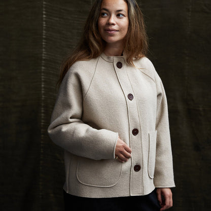 Creek Women's Jacket - Boiled Merino Wool - Sand