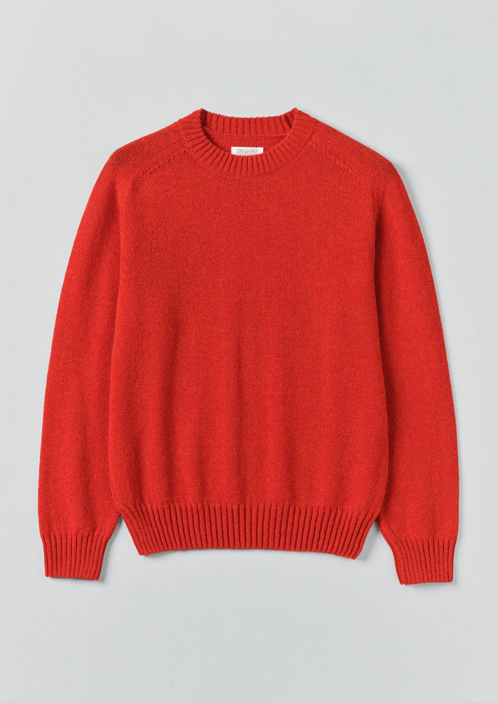 Crew Neck Wool Sweater | Cardinal Red