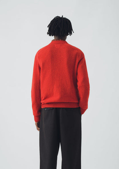 Crew Neck Wool Sweater | Cardinal Red