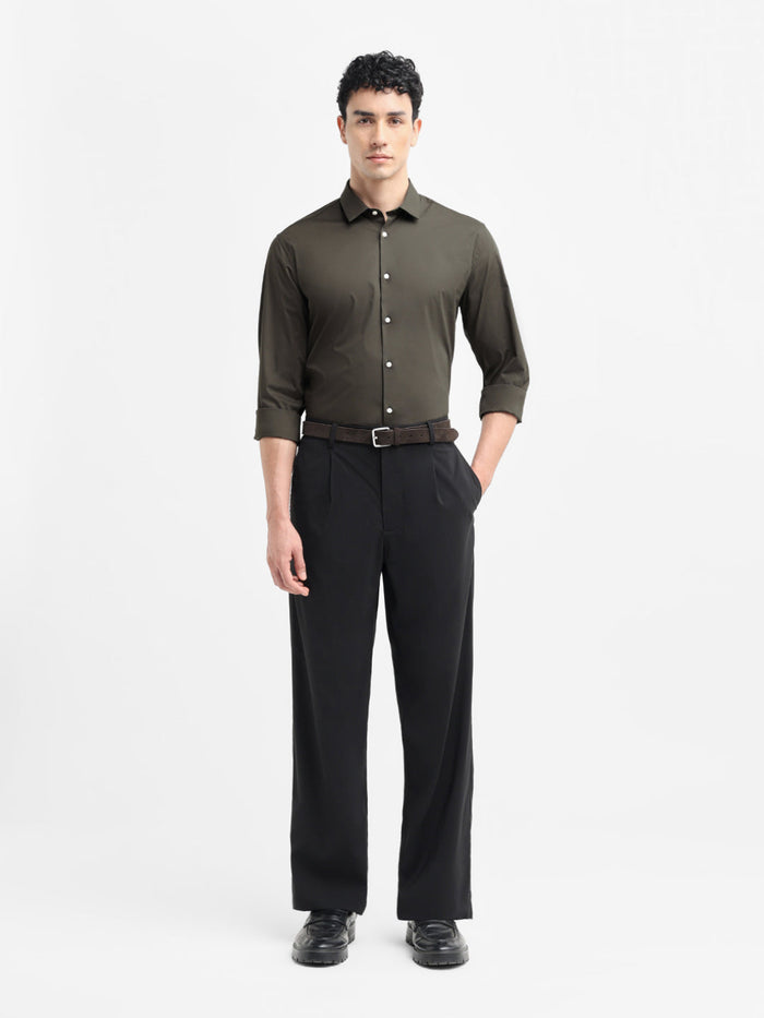 Dark Brown Regular Fit Shirt