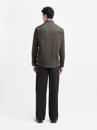 Dark Brown Regular Fit Shirt