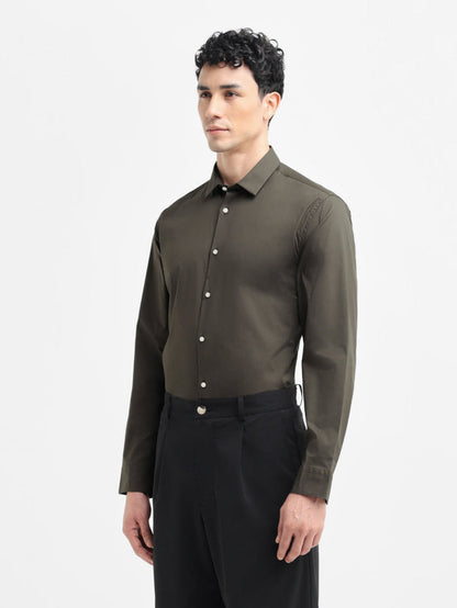 Dark Brown Regular Fit Shirt