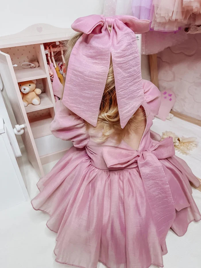 Delia Dusty Pink Baby Dress - Flower Girl Dress - A Little Lacey