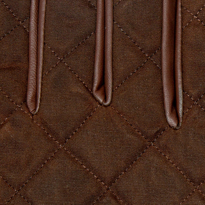 DENTS BRUTON Men's Water-Resistant Lined Leather Gloves with Waxed Cotton Quilting