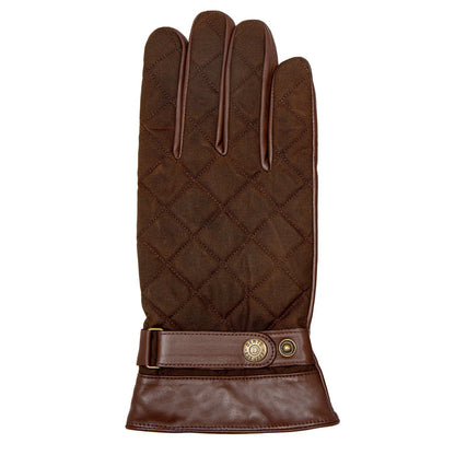 DENTS BRUTON Men's Water-Resistant Lined Leather Gloves with Waxed Cotton Quilting