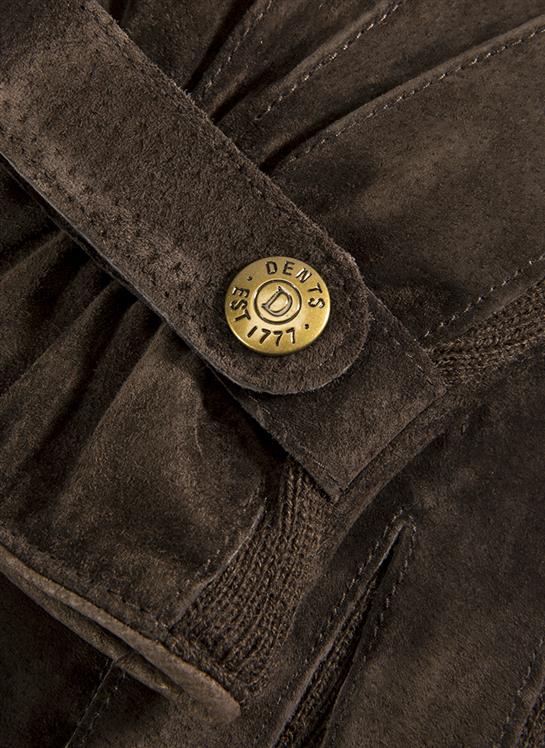 DENTS CHESTER Men's Three-Point Fleece-Lined Suede Gloves